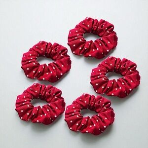 Red Polka Dot Hair Scrunchies